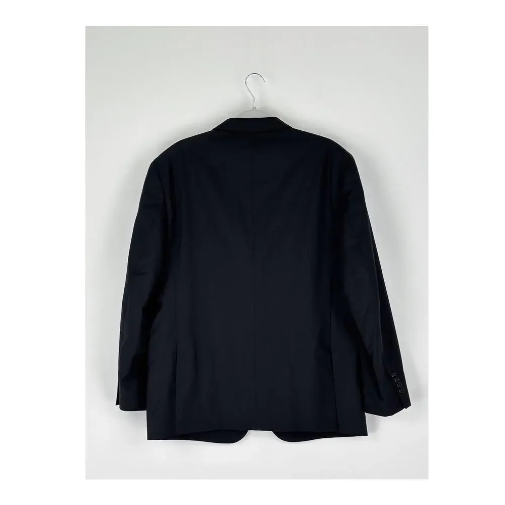 Egara Slim Fit Wool Blazer Suit Jacket Two Button Mens Size 46 Regular Black Tux